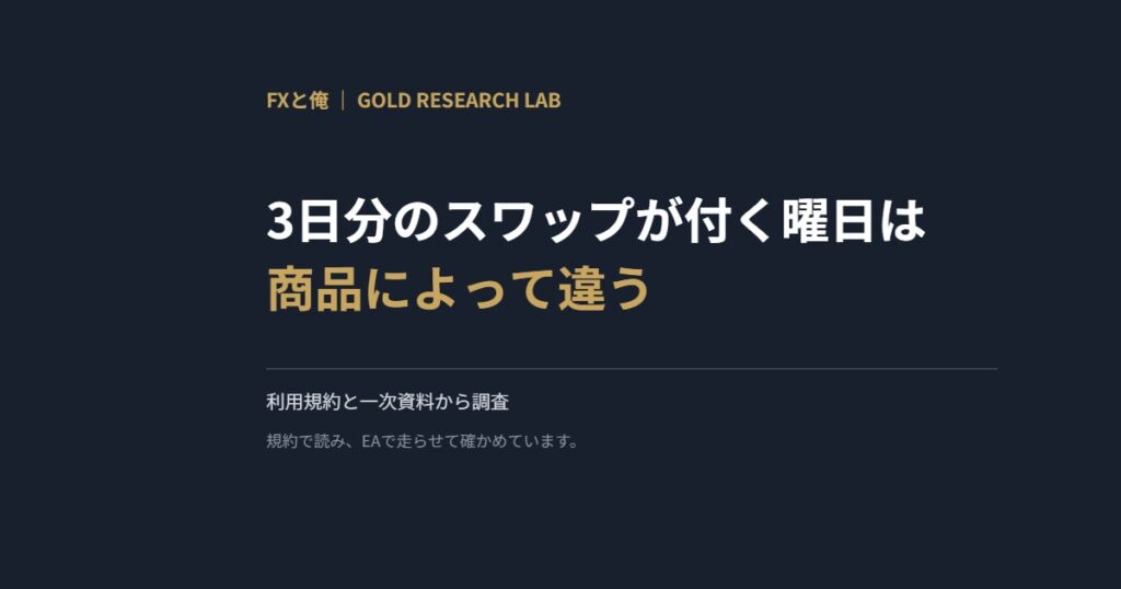3日分のスワップが付く曜日は商品によって違う